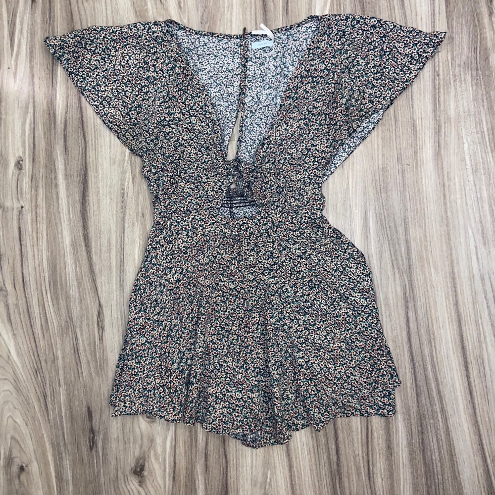 Urban Outfitters tie front romper